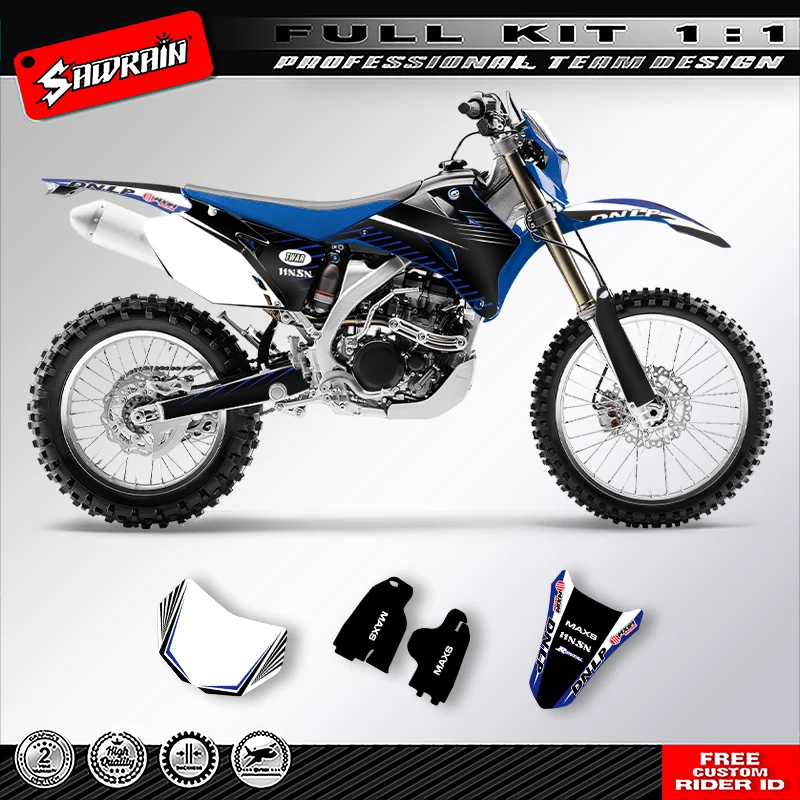 

Sawrain Motorcycle Sticker Custom Team Graphics Decals Kit For YAMAHA WRF250 450 2007 2008 2009 2010 2011 2012 2013 008
