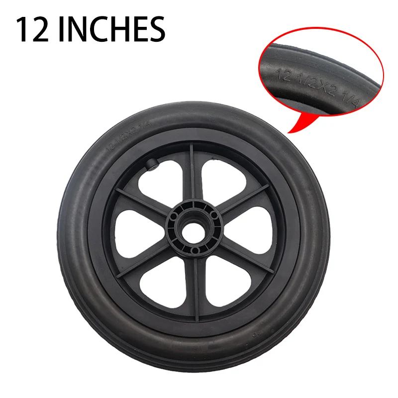 

12 1 / 2x2 1 / 4 Solid Wheel Wheelchair Parts Rear Wheel 12 Inch PU Tire Inflation Free Wheel Manual Wheelchair Rear Wheel