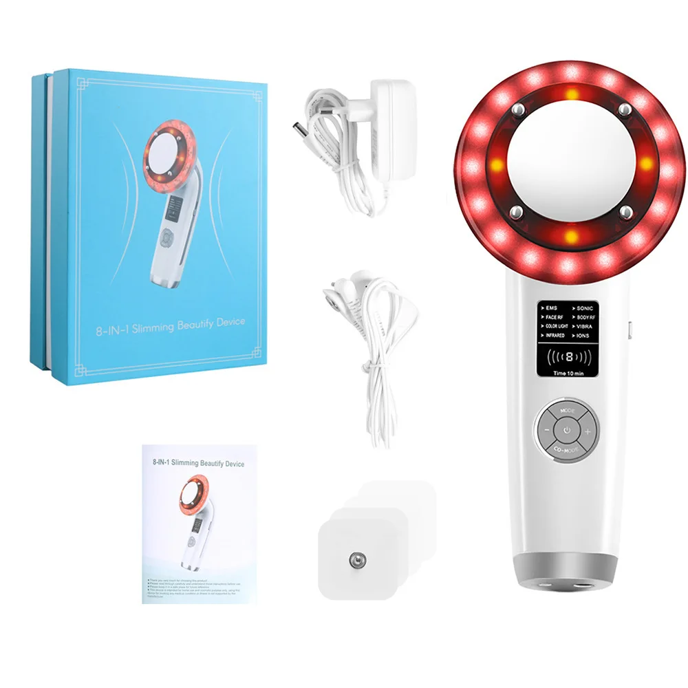 EMS Ultrasonic Body Sculpting Device - 8-in-1 LED Light Therapy & Heating Pad Massager,Fat Reduction Machine for Home Use