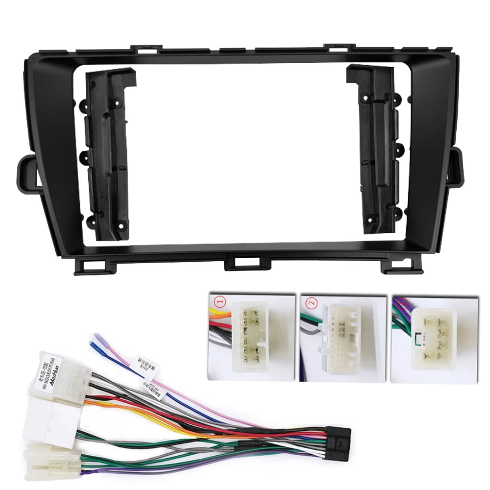 Car Radio Fascia Fit for Toyota Prius 2010-2015 Stereo Panel Audio Refit Installation Surround Trim Frame Dash Kit Facia Cover