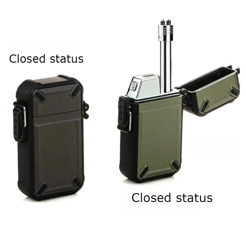 Outdoor Lighter Windproof  Waterproof Curved Telescopic Rod Cigarette Lighter Cigarette Accessories Camping and Barbecue Helper