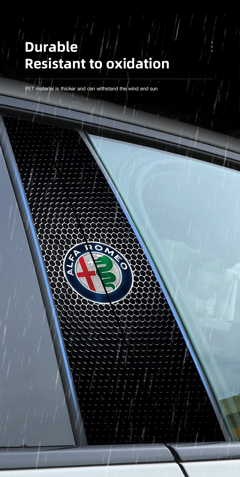 Alfa Romeo B-Stijl Stickers - Montagepositie voorzijde