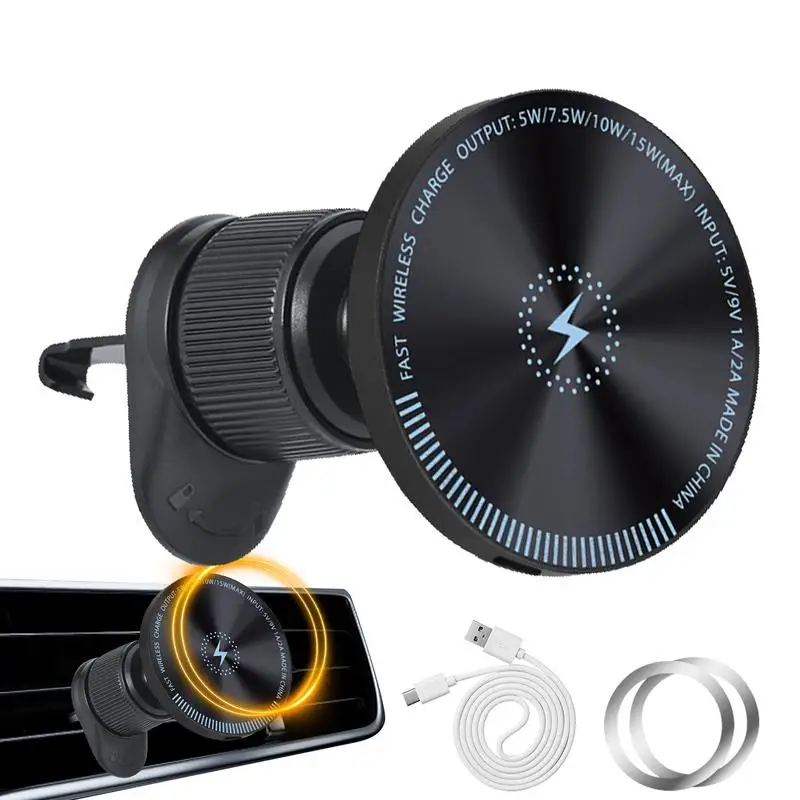 Suporte magnético para telefone para carro, multifuncional, sem fio, adaptador de carregador rápido, elegante, portátil, suporte para celular