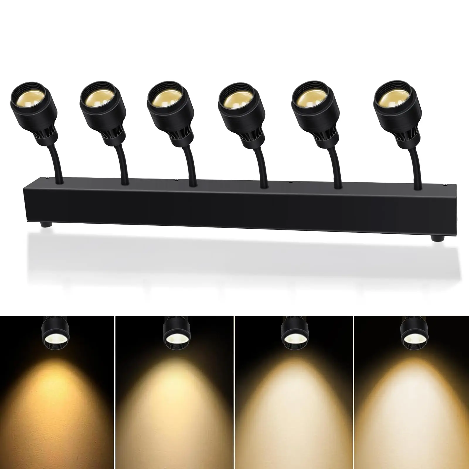 6X20W LED Track Light Beam Zoom Wash Bar Warm White Color Indoor LED Spot Light for DJ Disco Party Art Exhibition Home Club