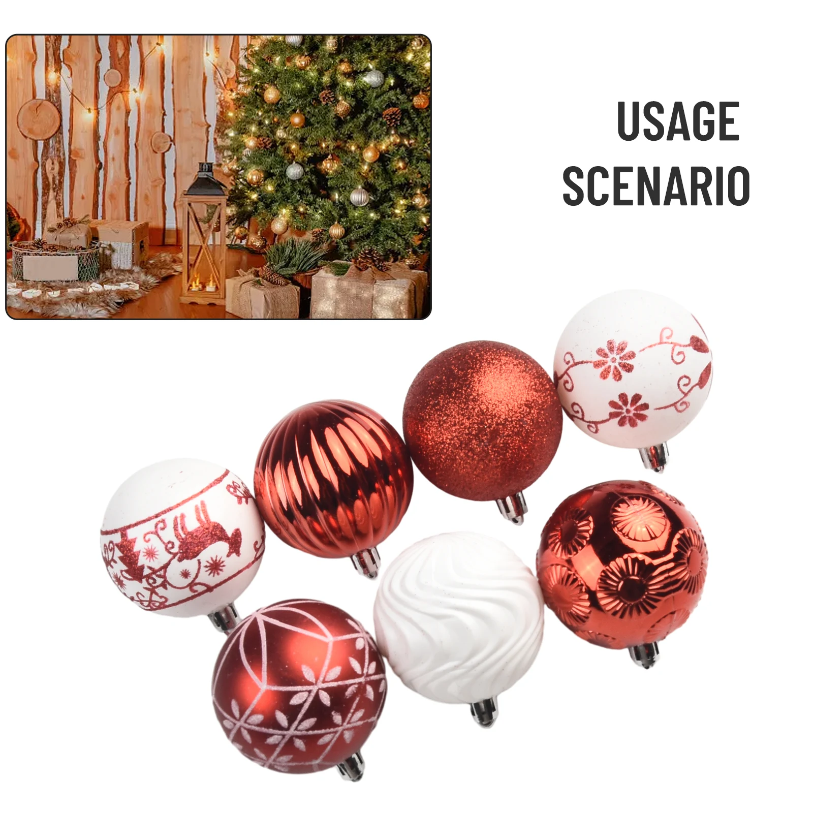 

34pcs 6cm Christmas Ball Christmas Tree Decorations Plastics Pendant Ornaments Hanging Decor For Holiday Wedding Home Garden