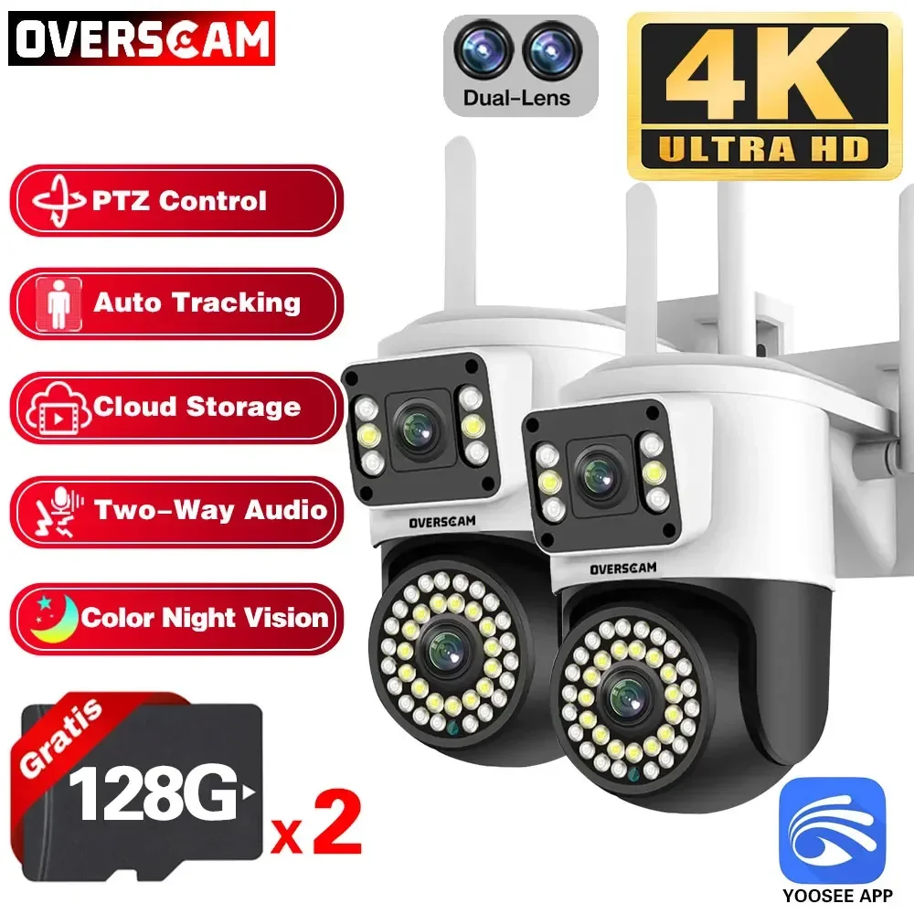 YOOSEE Wifi 8MP 4K Dual Lens Outdoor Security IP Cameras More LED Light Security WiFi PTZ Smart Home Night Vision Auto Tracking