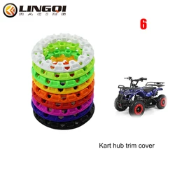 LINGQI Corrida-Hub Roda Guarnição Proteção, Decoração Rim Cap, Tampa De Plástico para Pit Dirt Bike ATV Dune Buggy, Acessórios, 6
