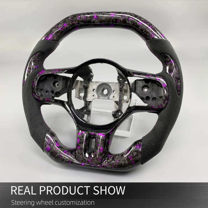 لميتسوبيشي لانسر Evolution X FQ-400 الإصدار النهائي 2010-2015 مخصص الأخضر مزورة ألياف الكربون الجلود عجلة القيادة #3