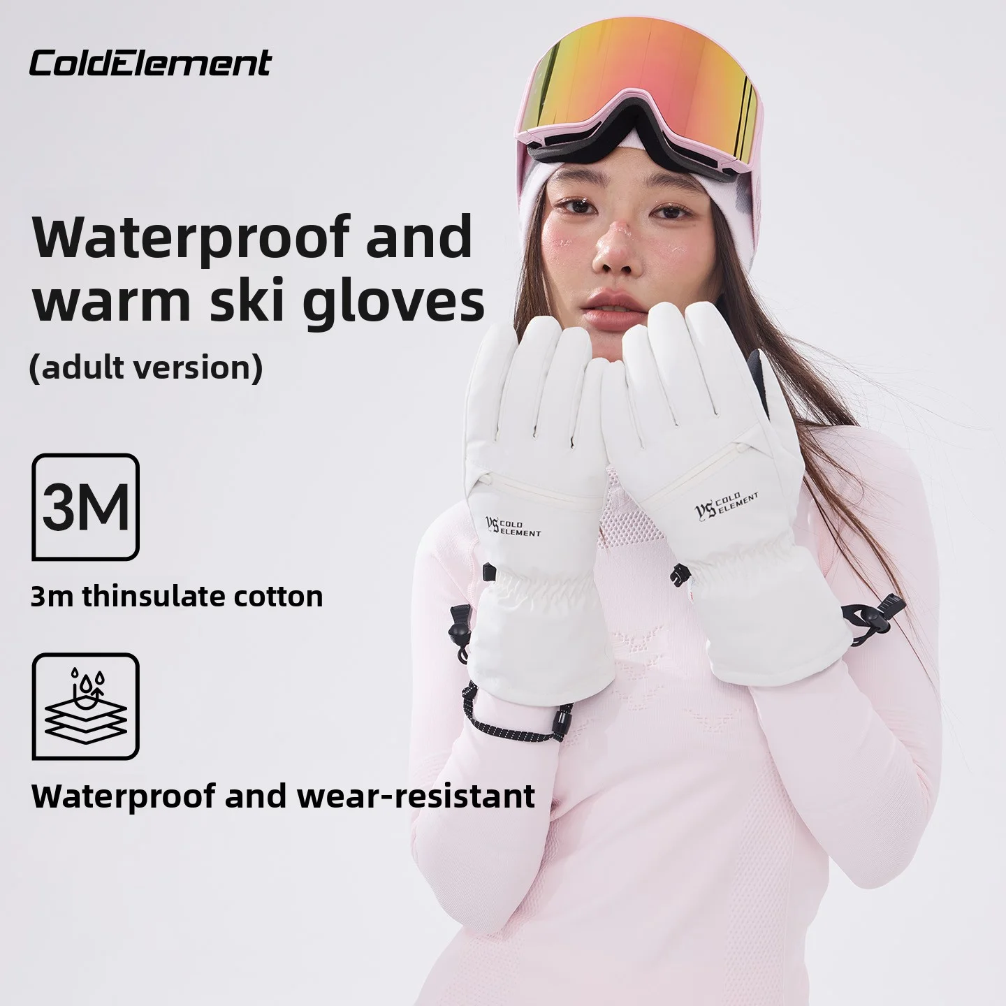 

Лыжные перчатки унисекс для взрослых Coldelement — водонепроницаемые, толстые уличные перчатки для осенних и зимних лыж, альпинизма и езды на велосипеде