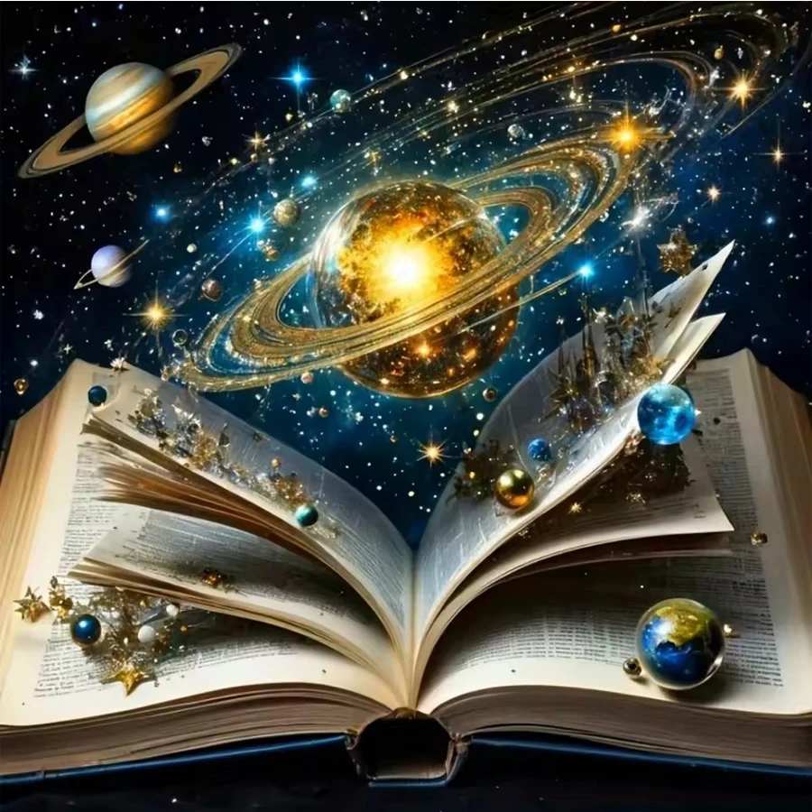 Fantasy Book Diamond Mosaic Landscape Full Square Painting Planet Cross Stitch Embroidery DIY Home Living Room hobby decor