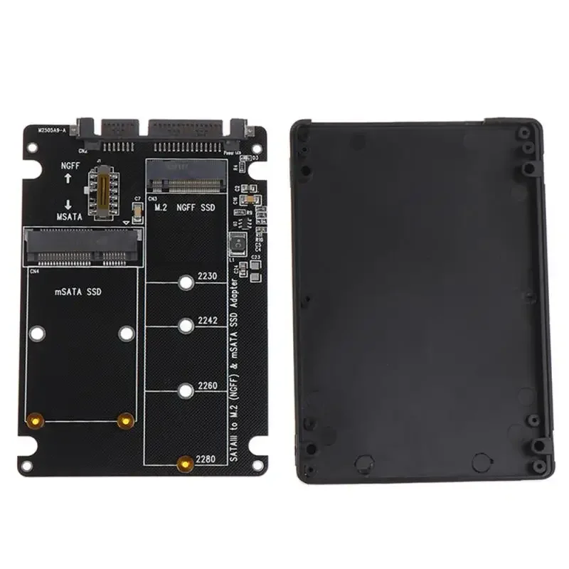 Адаптер M.2/mSATA к SATA Адаптер M.2 NGFF mSATA SSD к SATA3.0 2,5 дюйма mSATA/M2 SSD-конвертер Riser Board Card 6 Гбит/с для ПК, ноутбука