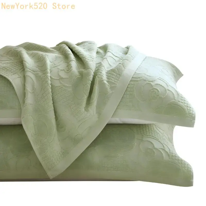 Pair of Machine Washable Cotton Pillow Towels Easy Cleaning for Sleep N84C