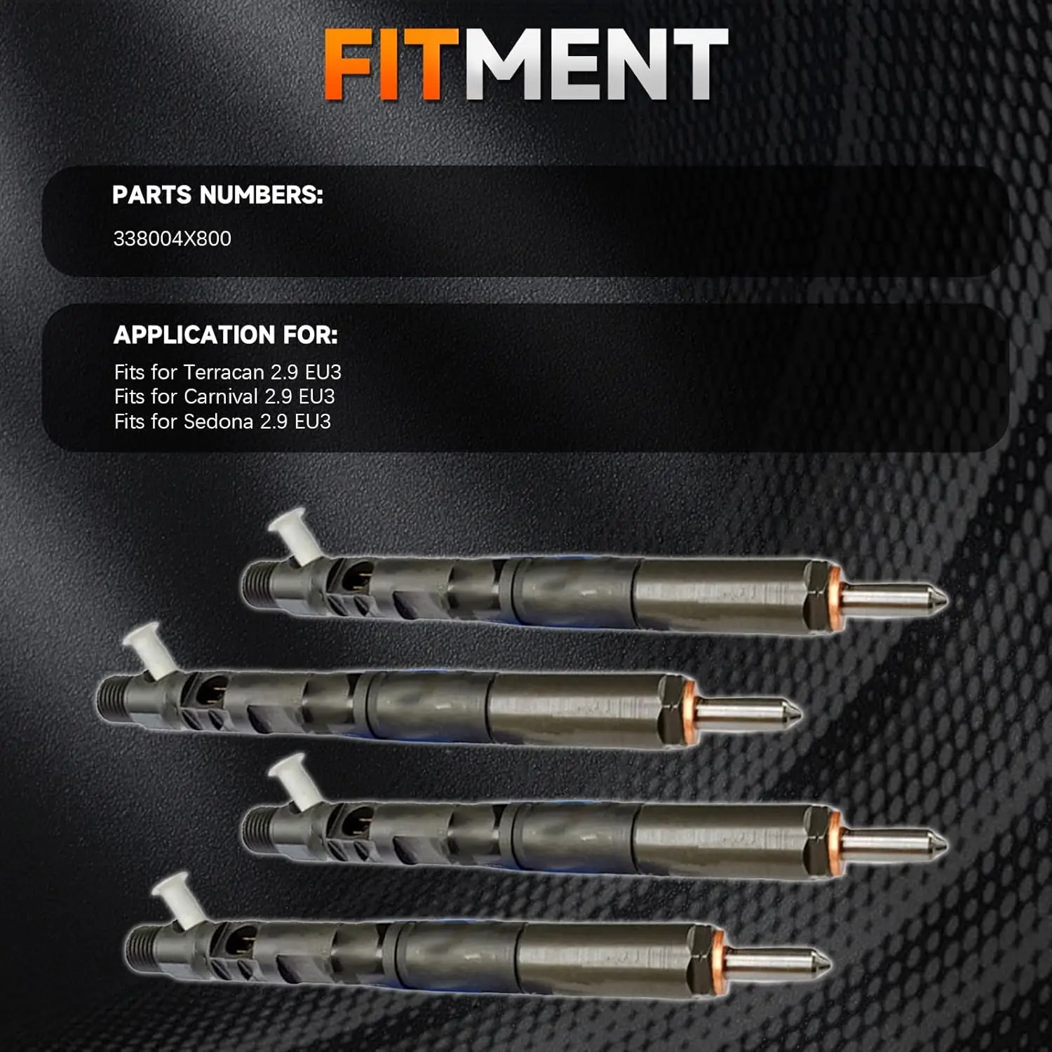 33800-4X800 33801-4X810 EJBR02401Z EJBR02901D EJBR03701D Pack of 4 Fuel Injectors Diesel Suitable for Delphi Terracan