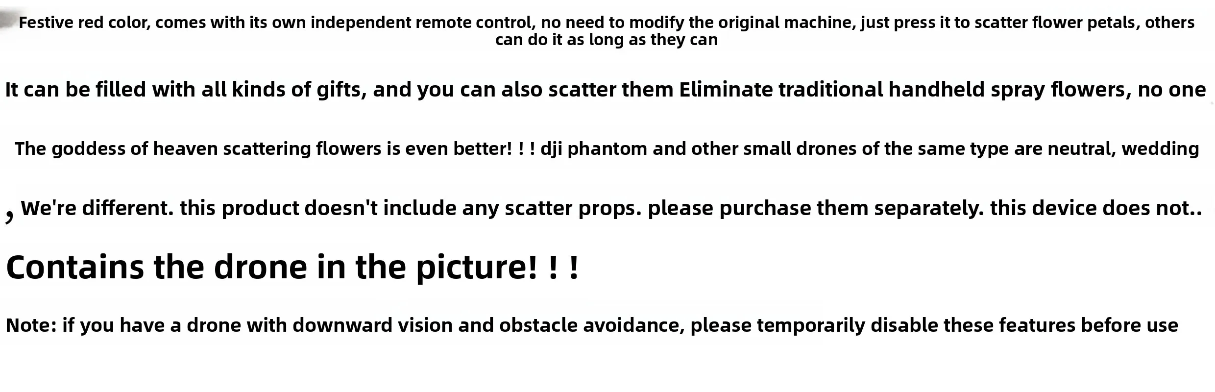 Caja Airdrop, lanzador parabólico para drones DJI Mavic, pulverización de pétalos de flores y sobres rojos con control remoto, folleto para eventos