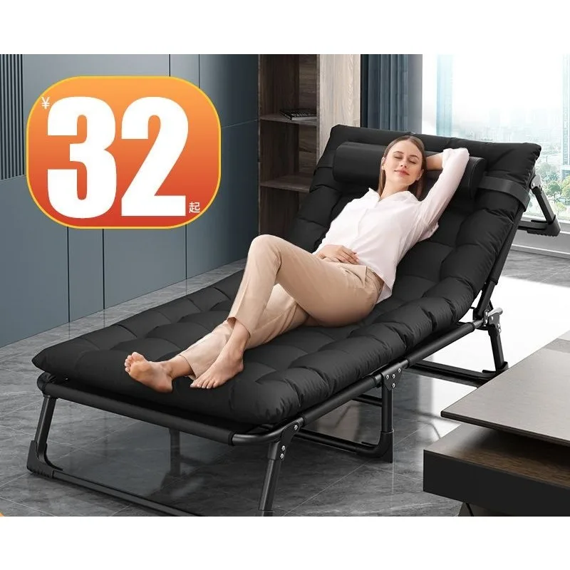 Multifunctional folding bed, office lunch break, single bed, lunch break, portable camp recliner, household escort bed