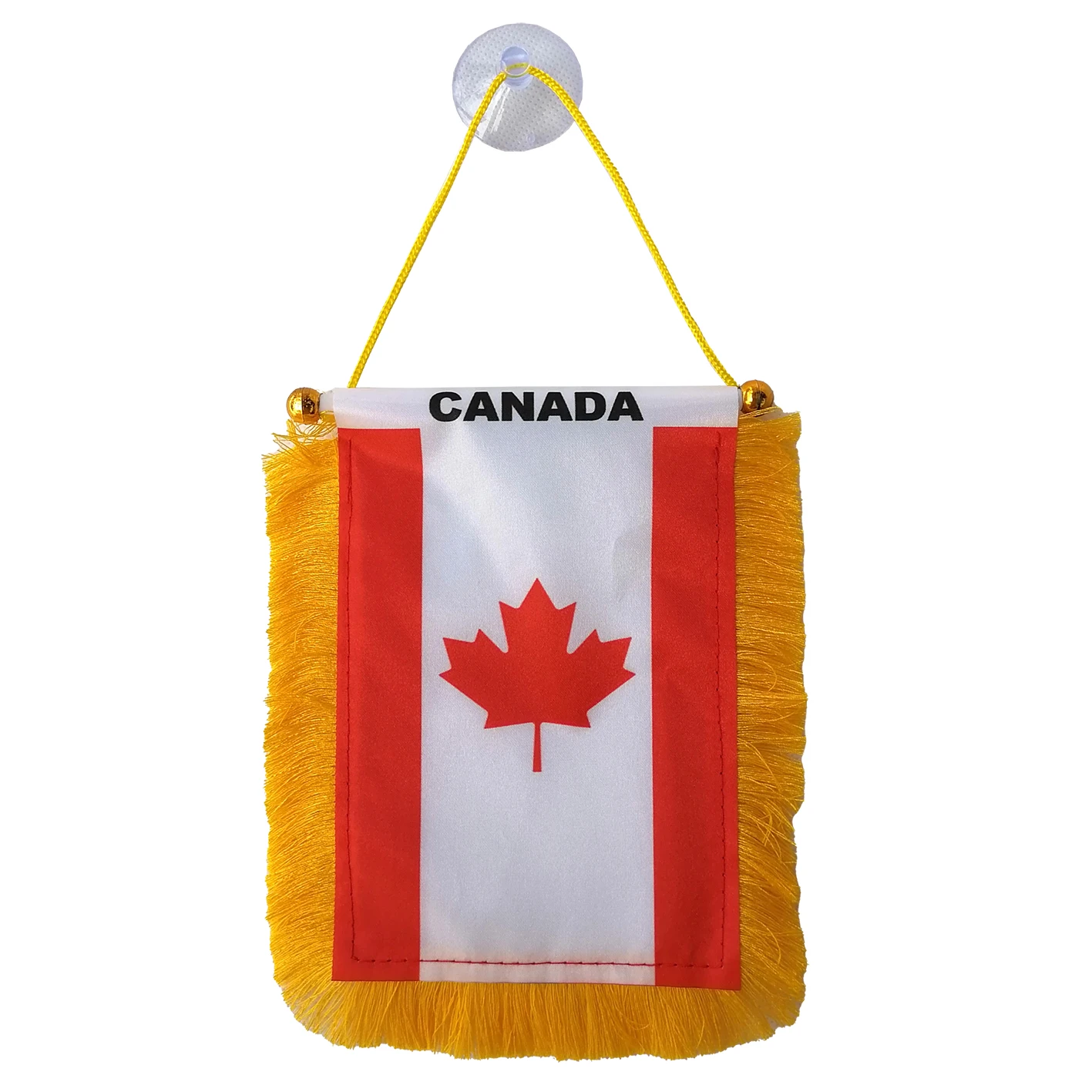 Canadian Canada Flag 10x15cm satin printed-with suction cup for hanging in car flag