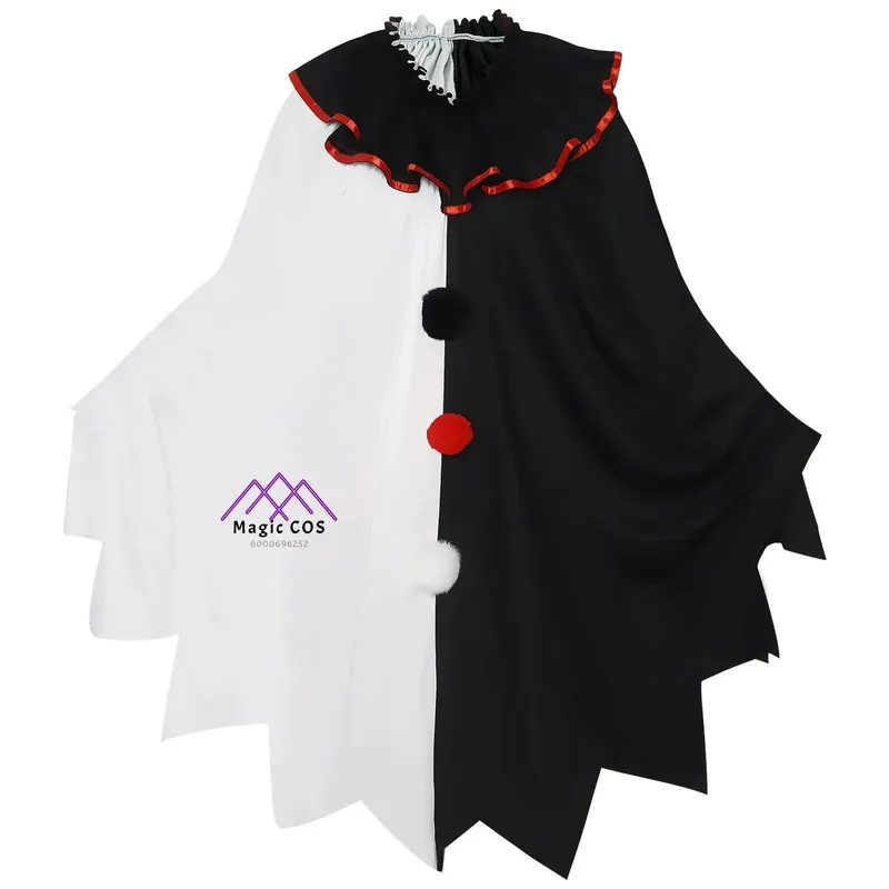 Disfraz de payaso Cosplay 2024, fiesta de terror de Halloween, listo para fotos, mascarada Unisex, capa de Joker, bata de circo de Carnaval, recién llegado g58