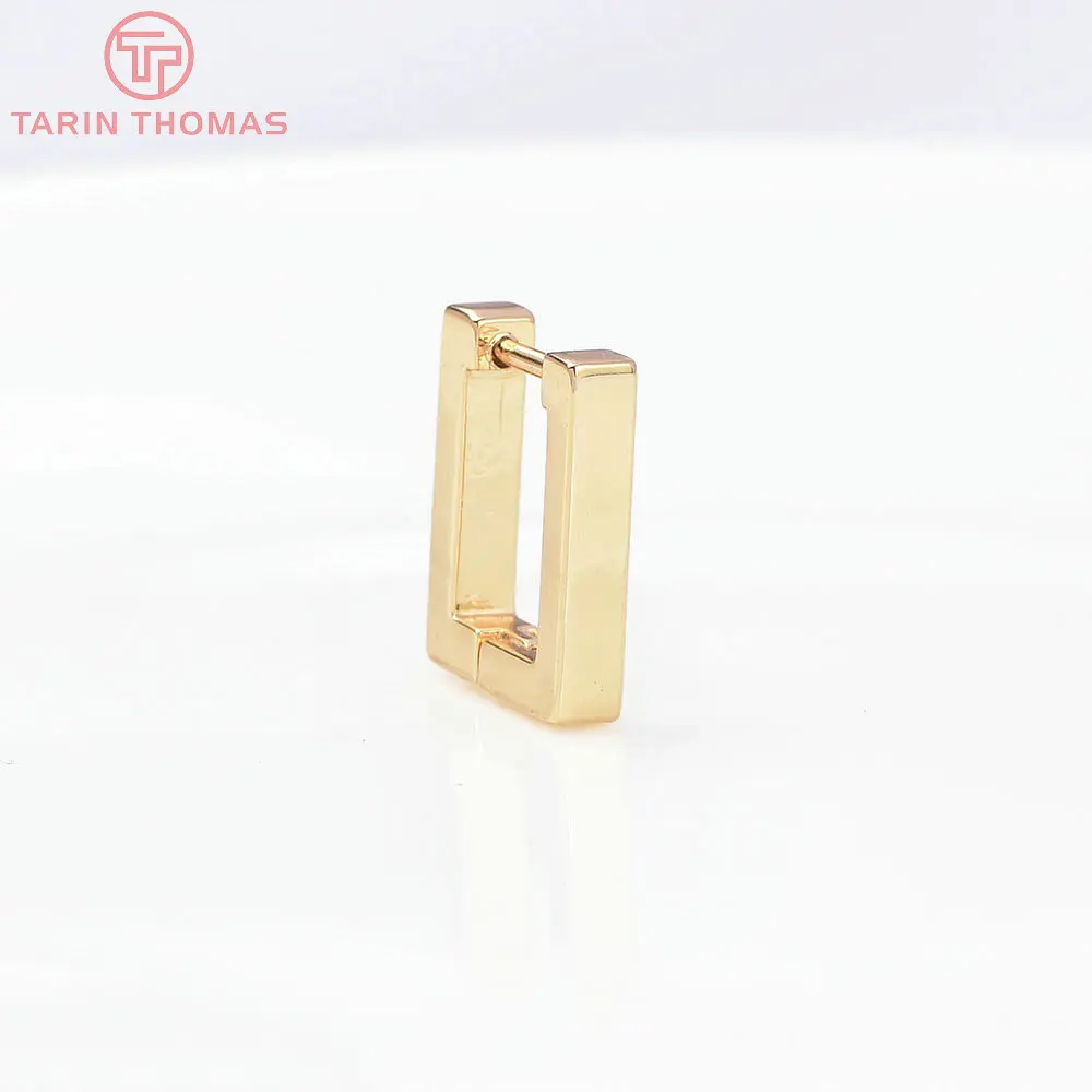 (5759) 13x15MM 24k Gold Color Brass Square Earrings Hoop DIY High Quality Jewelry Making Findings Accessories Wholesale