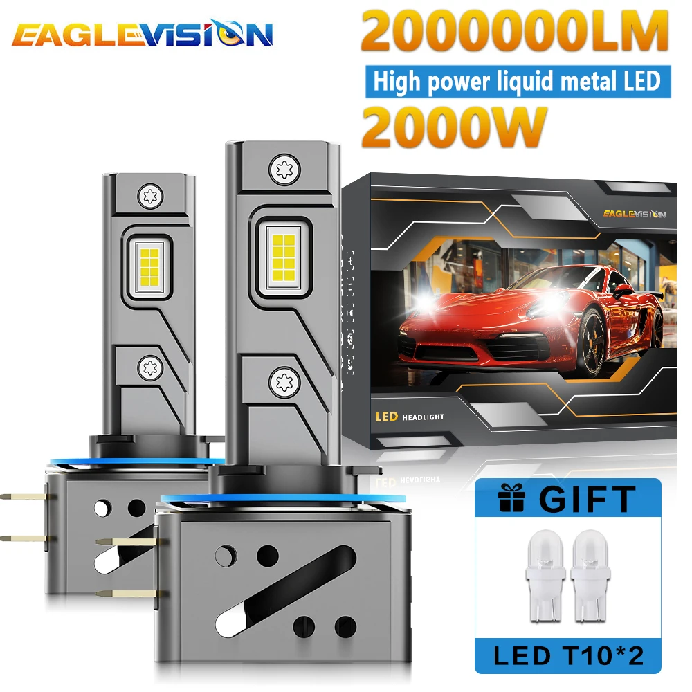 EAGLEVISION H8B H9B H11B LED Headlight Fog Bulb 1: 1 Size Car Headlight  Running Lights Error Free Fog Light Plug and Play 6500K