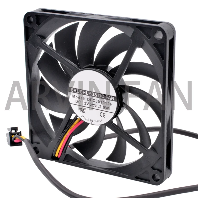 DFC801012H 8cm 80mm Fan 80x80x10mm DC12V 2.9W 3 Wires For The Cooling Fan Of The Chassis Power Inverter