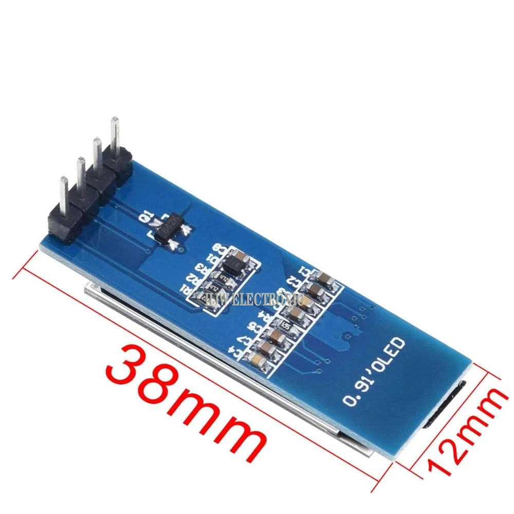 Módulo de exibição LED branco OLED LCD, 0, 91 Polegada, 128x32, IIC Comunique-se, 4Pin, 0, 91 Polegada