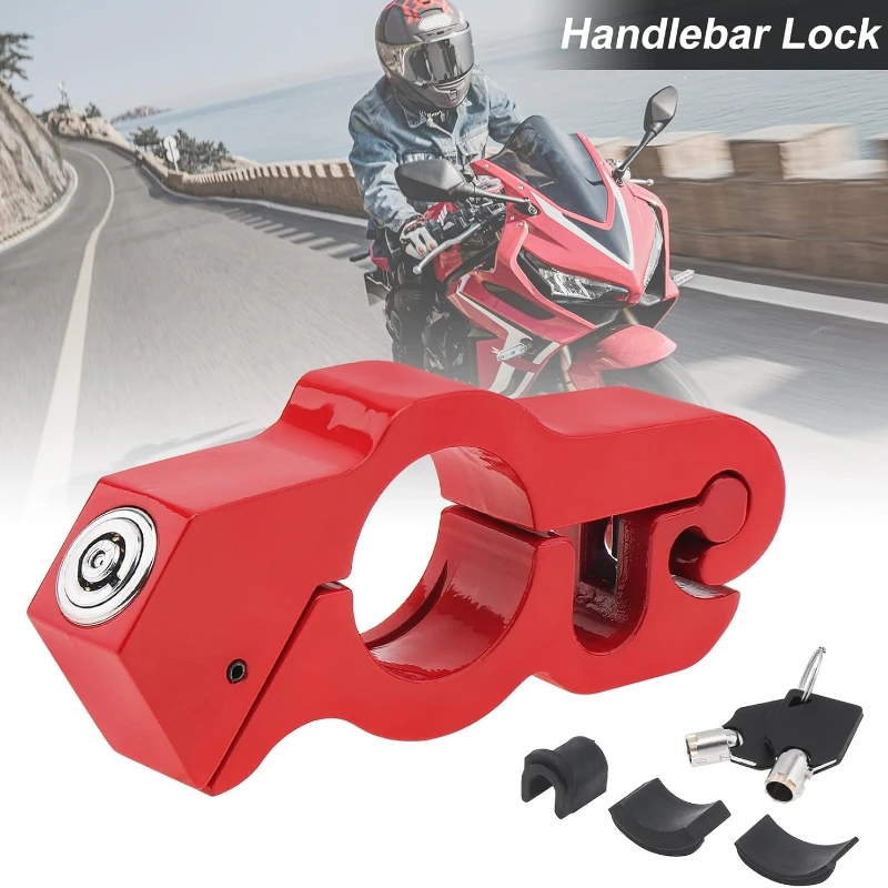 Handlebar Brake Handle Solid Lock, Motorcycle Handlebar Lock, Anti-Theft Lock for Bike/ Scooter/ Moped/ ATV