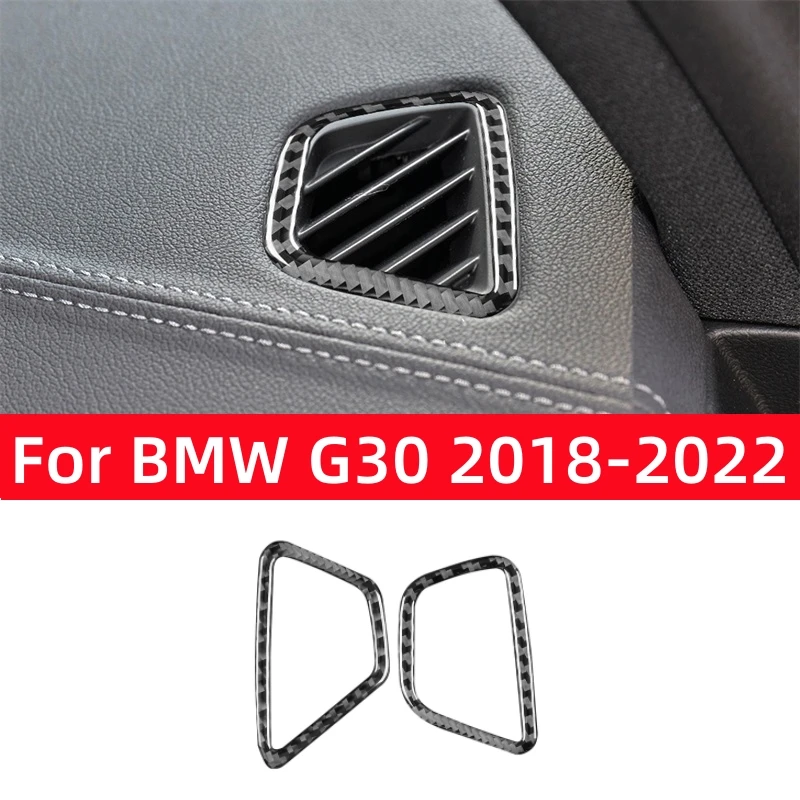 

For BMW 5 Series G30 2018-2022 Accessories Carbon Fiber Interior Car Instrument Panel Air Outlet Frame Trim Cover Decor Stickers