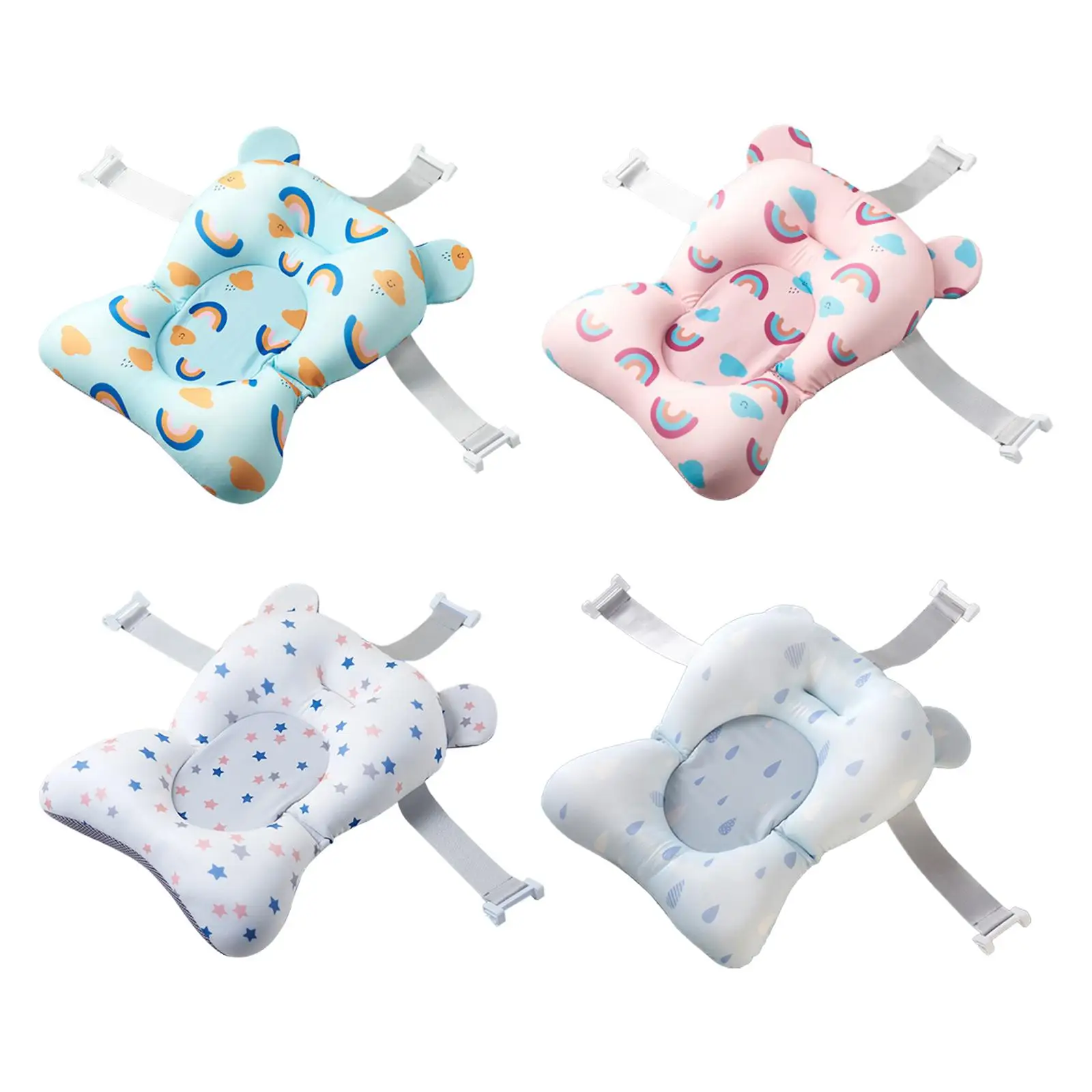 Cushion Mat Backrest Sink Baby Kids Bath Tub Pad Support Seat Non Slip Newborn Cushion Infant Bathing Pillow Adjustable Seat