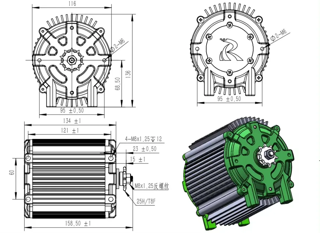 72V 5000W Upgrade Motor For Razor, Electric Motorcycle, Go Kart