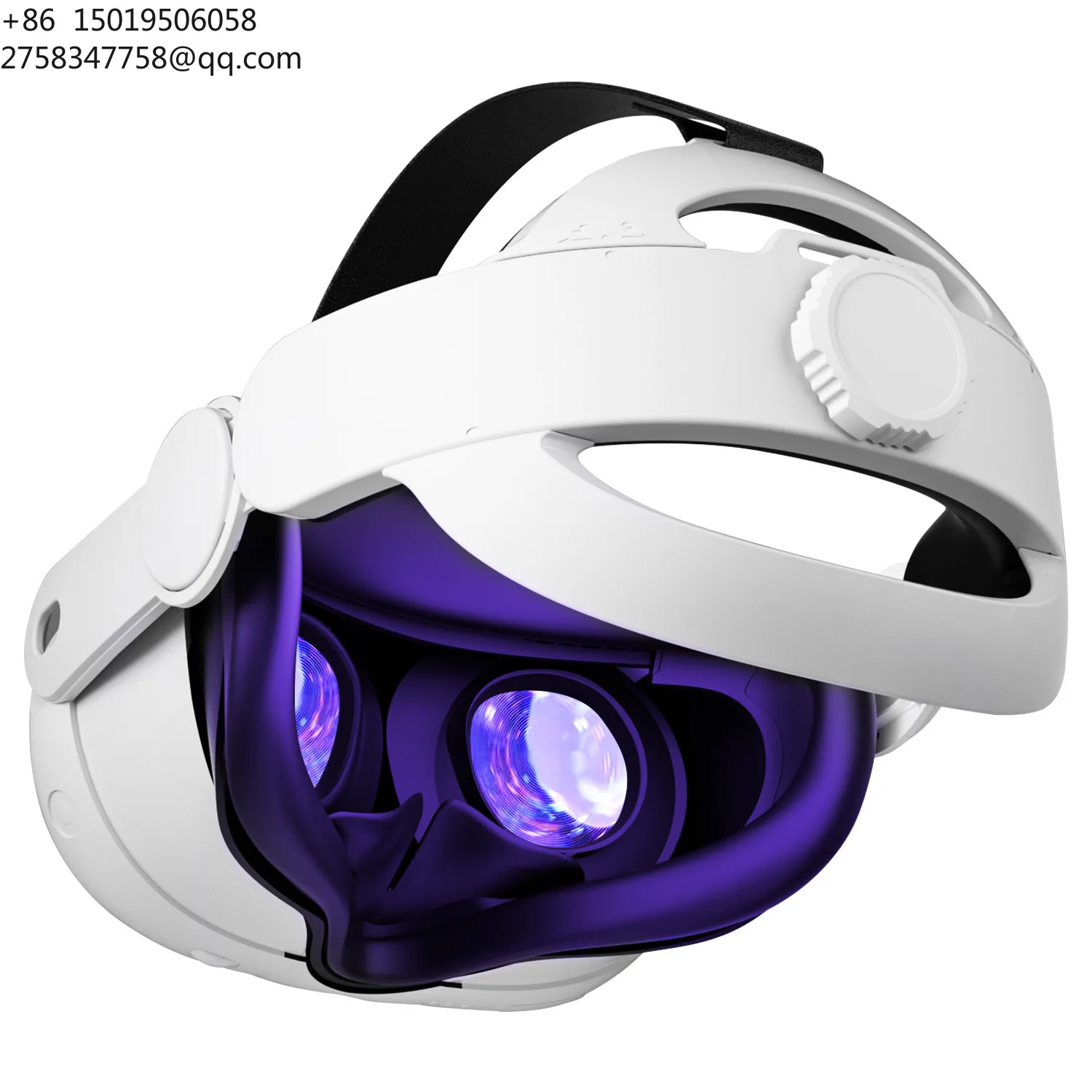 CoolRabbie Adjustable VR Accessory PU Comfort Reduced Weight Not Pressure Face Strap Head Strap for Meta/Oculus Quest 3/3S