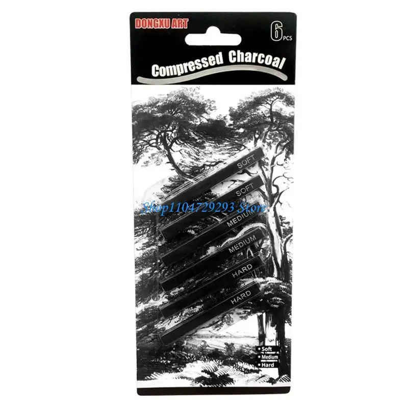 Square Sticks Black Pencil Compressed for Kids Beginners Art Students Amateurs Painter 2 Soft 2 2 Hard