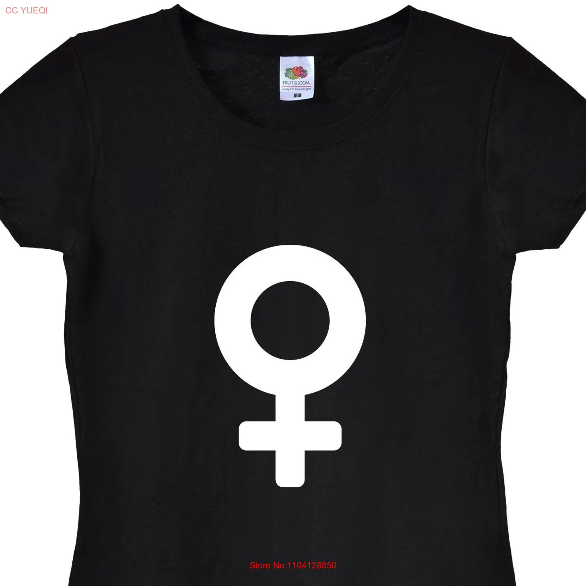 Women Female Feminist Gender Symbol T Shirt Feminism Girl Power in Pink Black or White Top 77 long or short sleeves