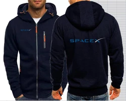 SpaceX Hoodie Space X Logo Nasas Men's Jackets Hooded Coats Boyfriend Mars Zipper Sweatshirts Male Jacket Mens Outerwear