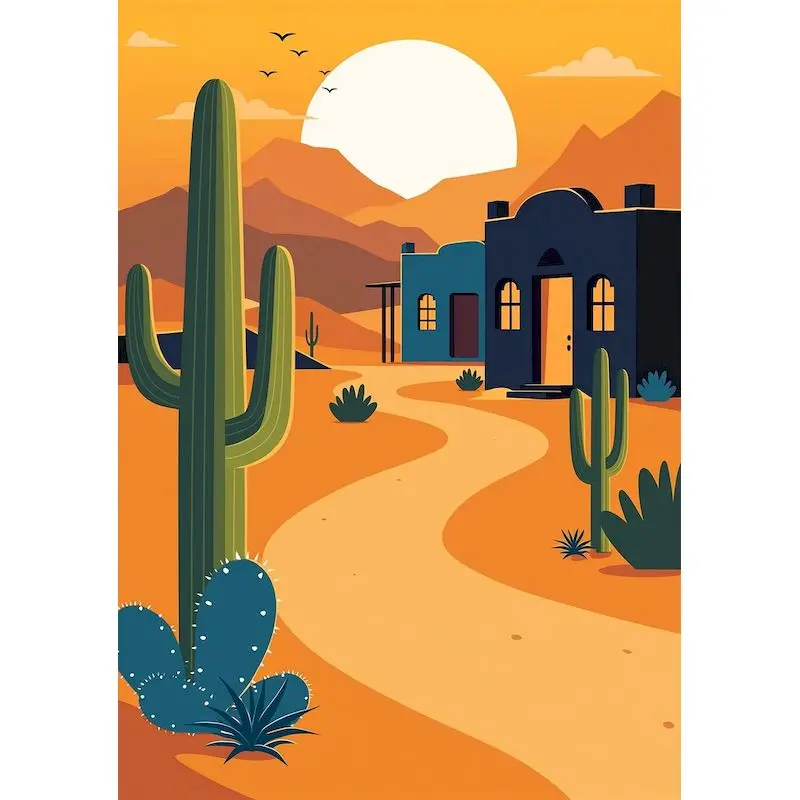 GATYZTORY Paint By Numbers Picture Pictures By Numbers Desert Landscape for Adults Beginners Adults Crafts Picture Drawing