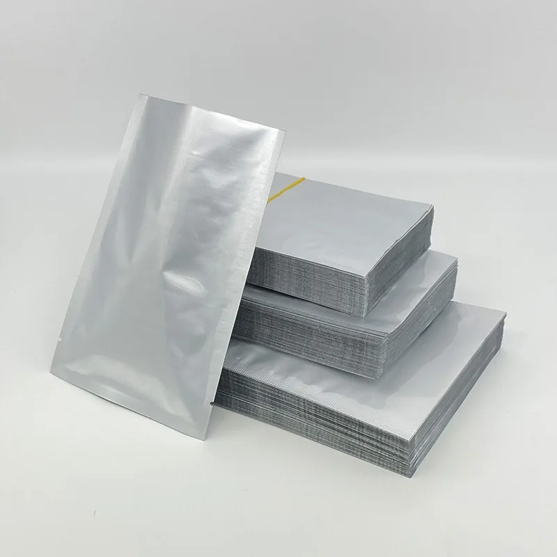 100pcs Mylar Plastic Bag Manufacturing 3 Sides Sealed Food Vaccum Bag Aluminum Foil Silver Packaging Sachet