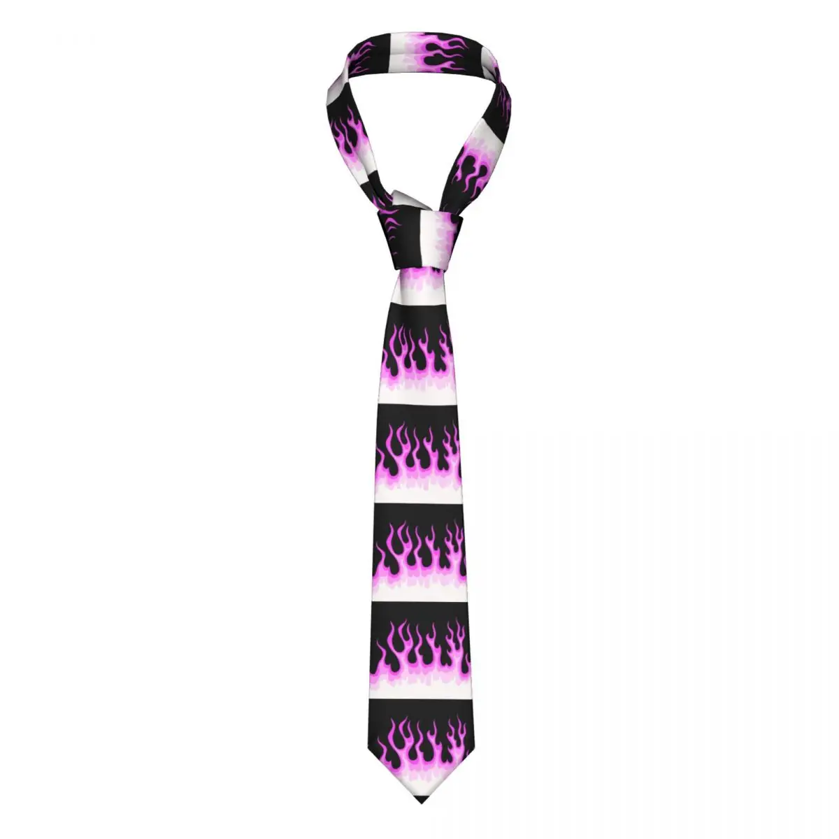 Pink Hot Fire Racing Flames Necktie Mens Customized Silk Neck Ties for Party