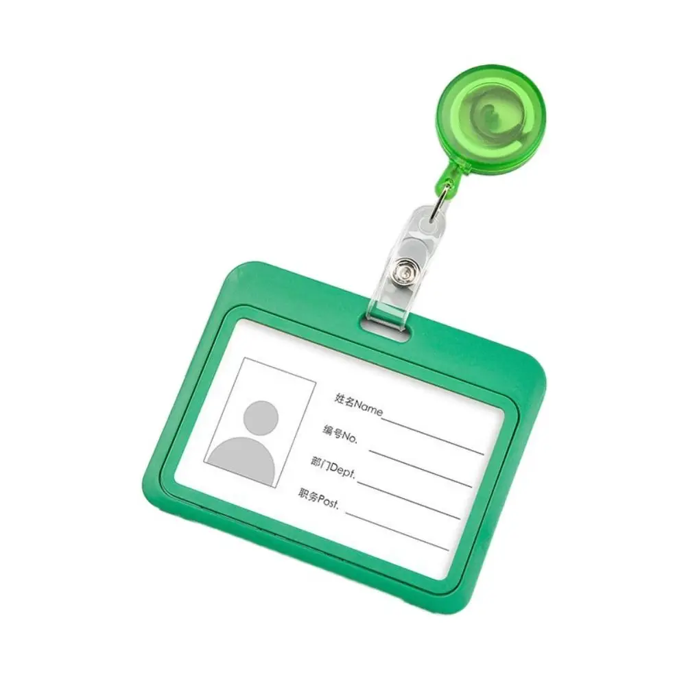 プラスチック製格納式カードカバー多色ソリッドビジネスクレジットカードホルダー名刺バッジバスパスカードバスカードカバーケース