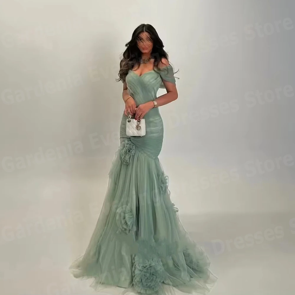 

Graceful Mermaid Women's Evening Dresses Off Shoulder Prom Gowns Vestidos Para Mujer Customized Sleeveless Party Robe De Soirée
