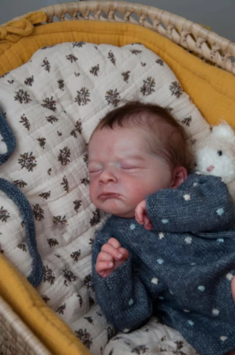 19Inch Milan Sleeping Reborn Doll Kit Unfinished Unpainted Blank DIY Doll Parts Cloth body and Random eyes Collectible Art Doll