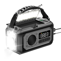 12000MAh Emergency Weather Radio Hand Crank Radio Radio Portable AM/FM/ Radio with Flashlight Lamp-A