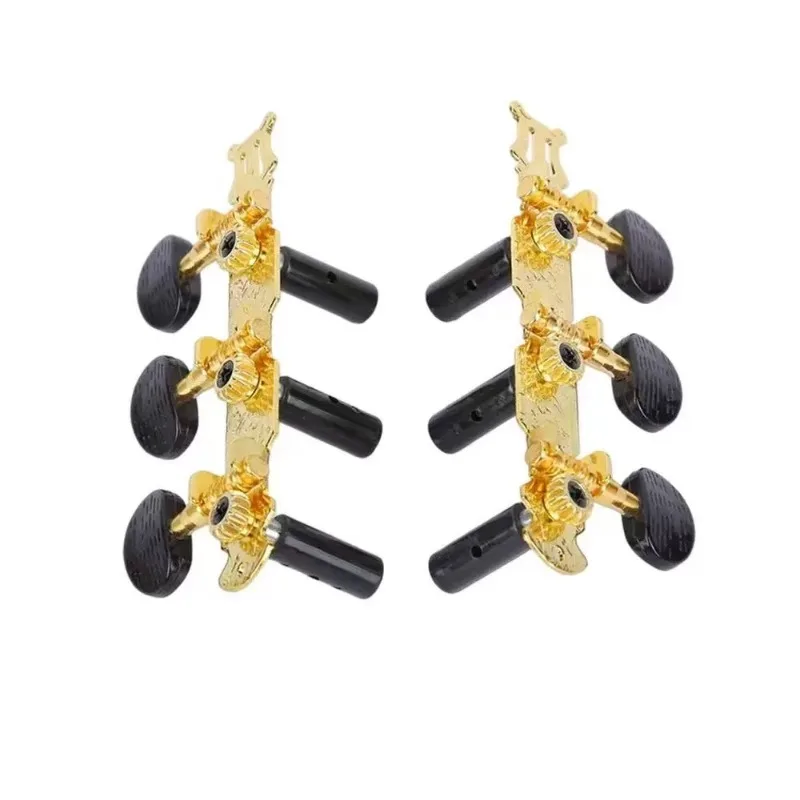Classical Guitar Tuning keys Pegs Gold-plated Black Knob Machine Head for classical  accessories set