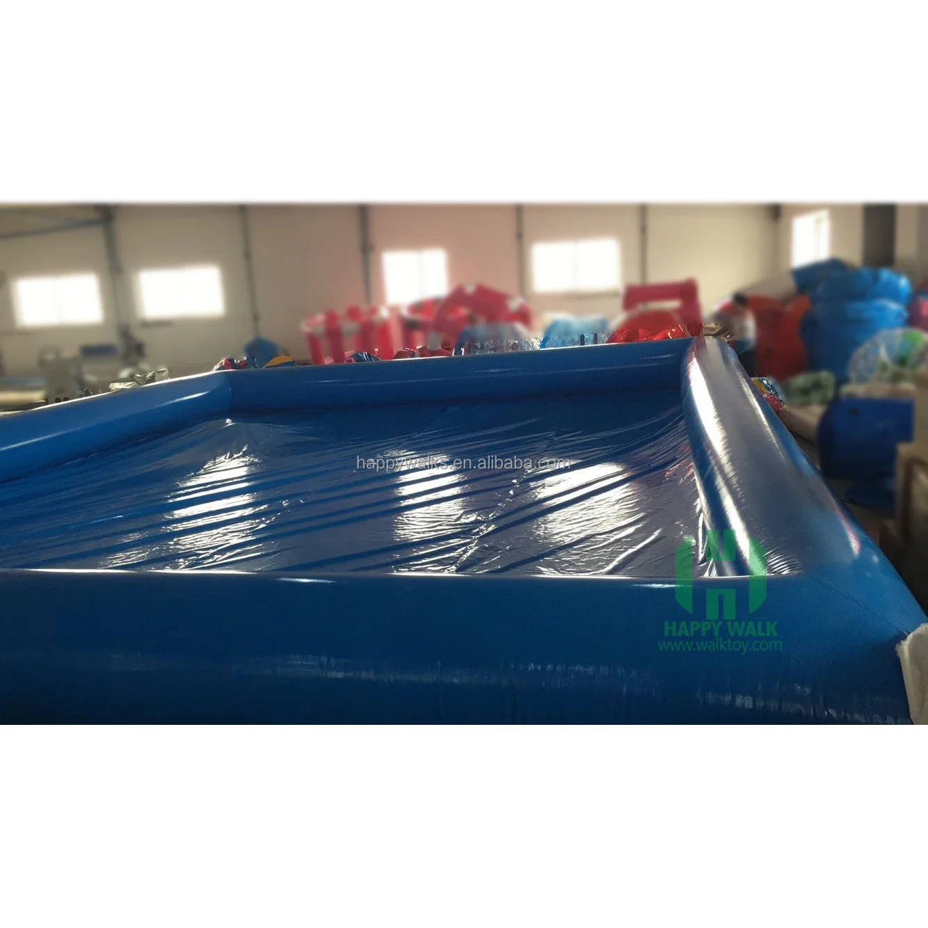 High Quality Large Blue PVC Inflatable Pool with Paddle Boat and Slide Commercial Size for Kids of All Genders on Sale