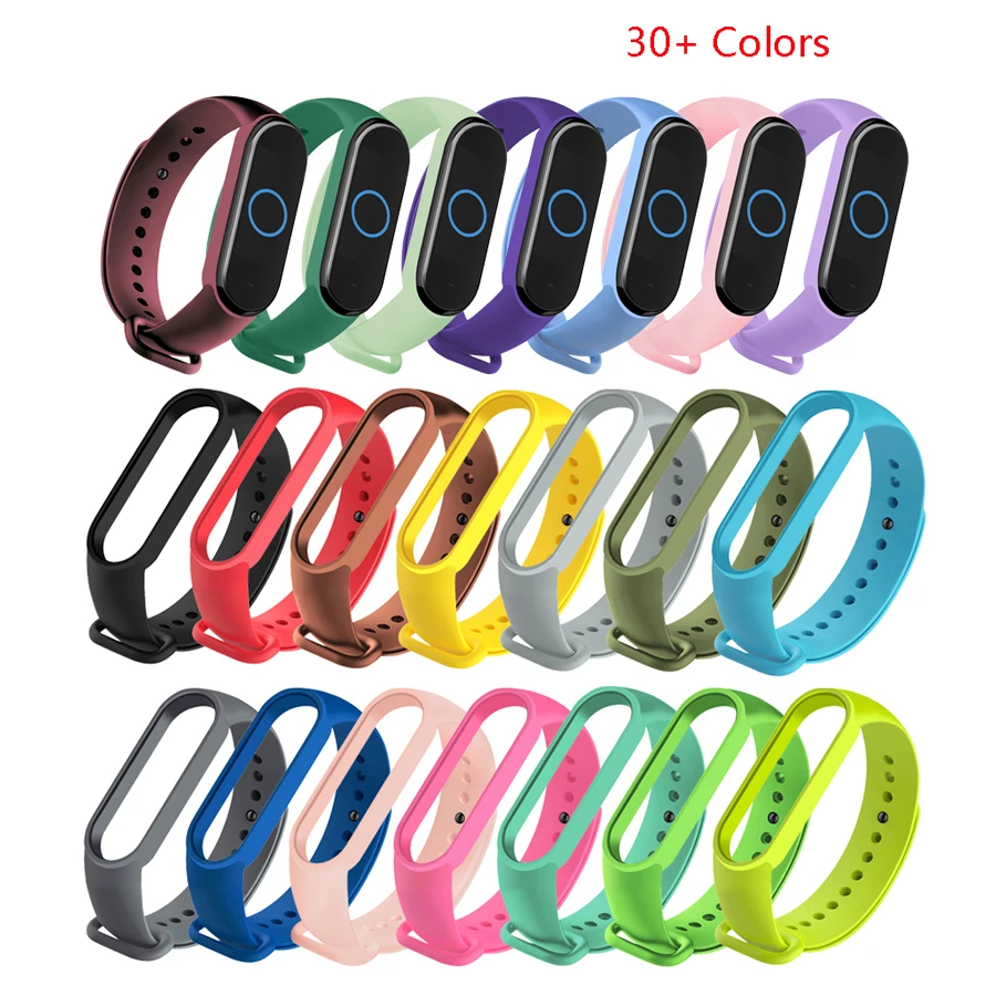 Colors Bracelet for Xiaomi Mi Band 7 6 5 Sport Strap Watch Silicone Wrist Strap For Xiaomi Mi band 5 6 Bracelet Miband 4 3 Strap