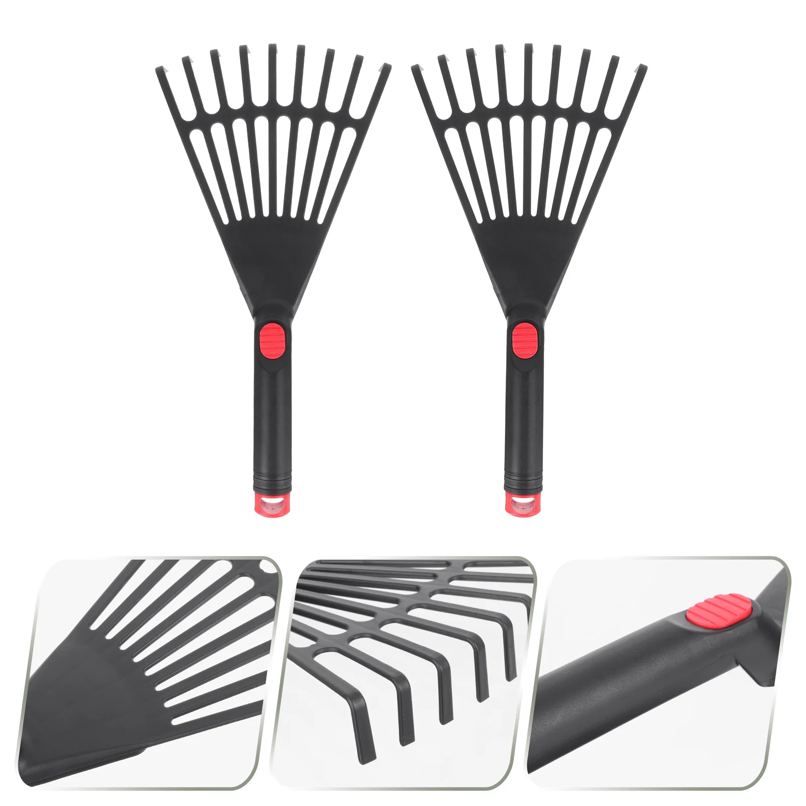 2pcs Gardening Leaf Rake Durable Plastic Hand Tool Cultivator Dead Leaf Plowing Grass Rakes Soil Loosener Wear Resistant