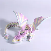 Crystal Dragon Viper Gift Toy High Quality 3d Printed Multi-jointed Movable Flying Dragon Figures for Home Decor Desk Decoration