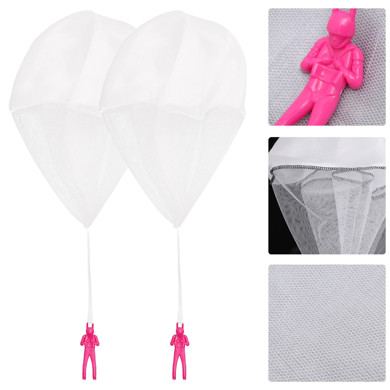 8pcs Diy Blank White Mini Soldier Parachute For Kids Outdoor Flying Painting Craft Creative Gift Children'S Play Activity Game