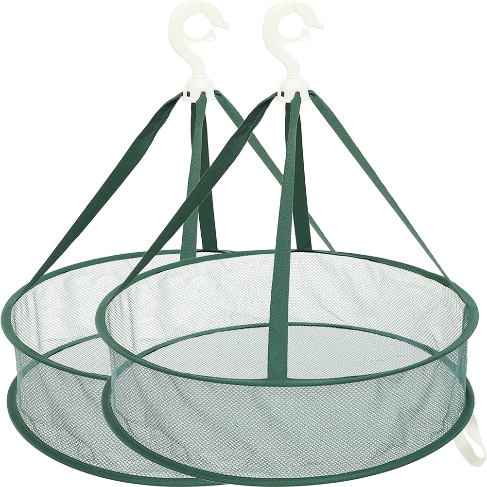 

2 Pcs Hanging Mesh Dryer Foldable Steel Wire Clothes Rack Laundry Drying Breathable Reusable Storage Travel Apartment Household