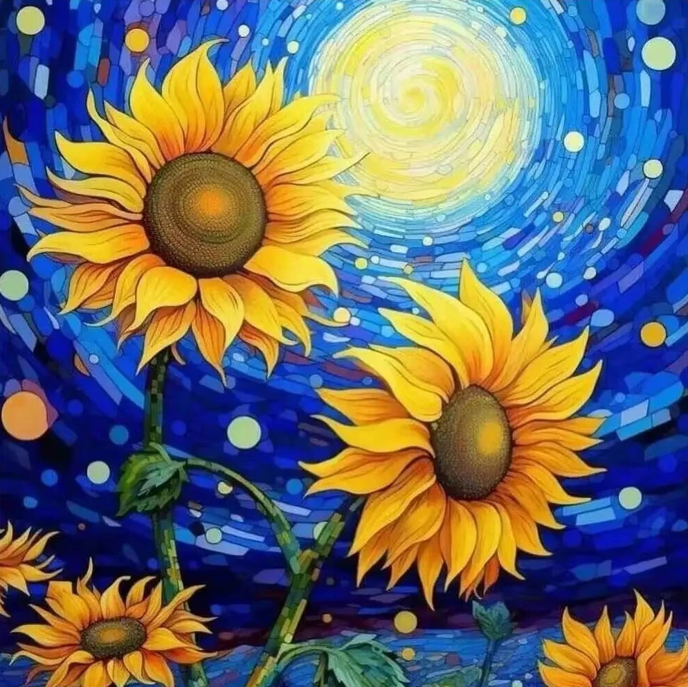 

Пазлы в стиле Ван Гога «Подсолнухи на фоне неба», 500/1024 элемента, сложная семейная игра для игровой комнаты, спальни, домашнего декора