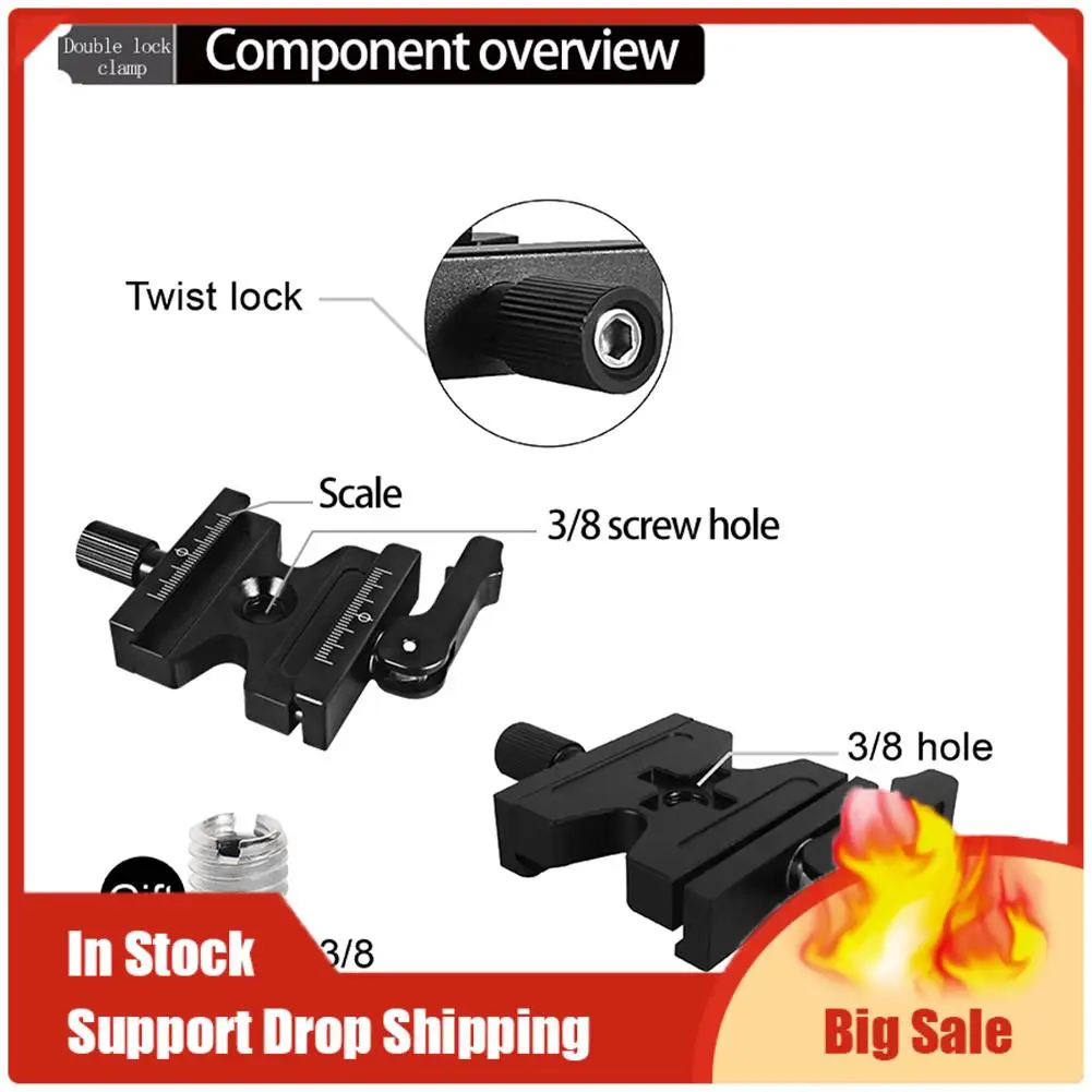 أفضل العروض قفل مزدوج تصاعد لوحة المشبك مقبض قابل للتعديل محول ل Arca السويسري كرة ثلاثية رئيس QJ-06