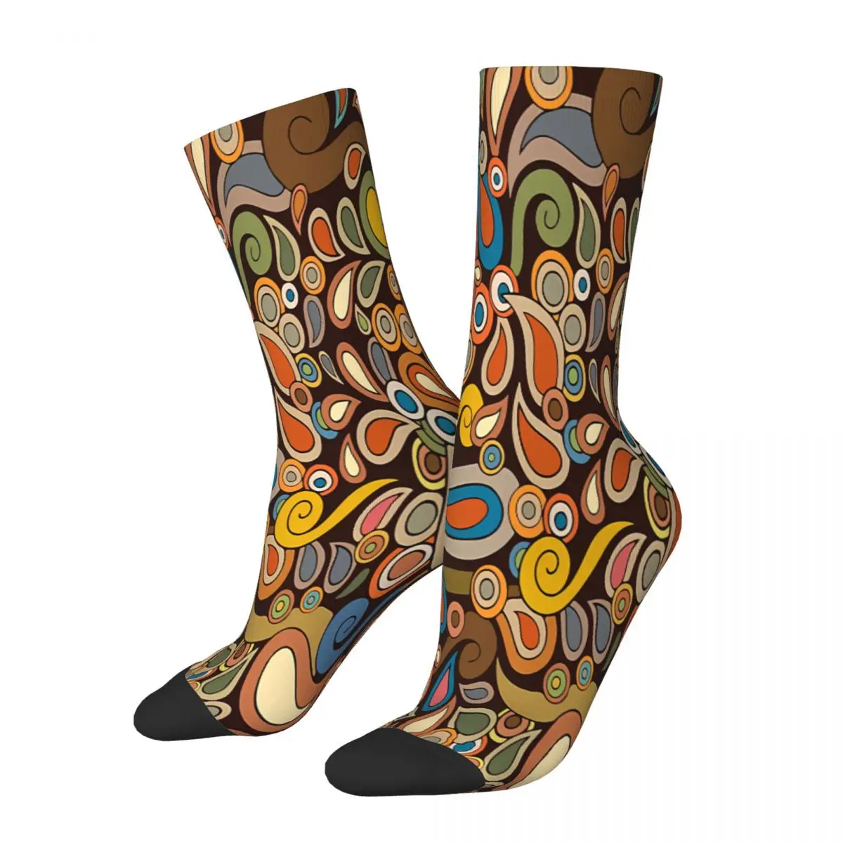 

Hand Drawn Retro Vintage Funky Design Socks Male Mens Women Summer Stockings Polyester